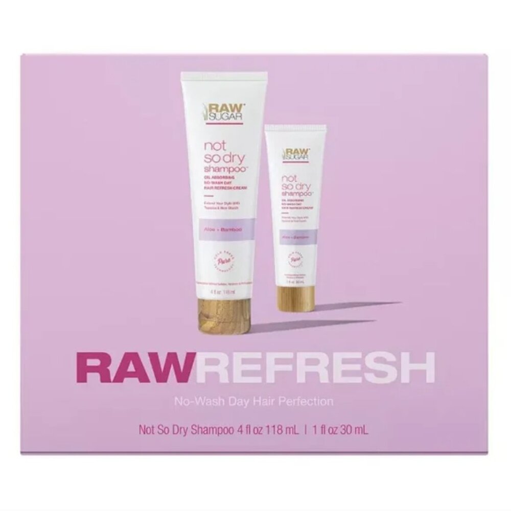 Dry Shampoo Raw Sugar 2 Pc Gift Set Clean Unwashed Hair Refresh Not So Dry New